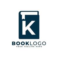 bokstaven initial k bok logotyp design. användbar för utbildning, företag och byggnadslogotyper. platt vektor logo designidéer mallelement