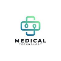 medicinsk tech logotyp designmall element. vektor