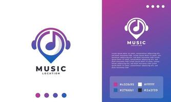 Musik-Spot und Podcast-Logo, Stift-Podcast-Symbol-Logo-Design-Vorlagenelement vektor