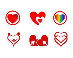 Rotes Logo der Liebe und Symbolvektor vektor