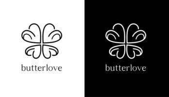 Kleeblatt-Silhouette, minimalistisches Monoline-Blatt-Logo-Design für Mode- und Gesundheitsmarken vektor