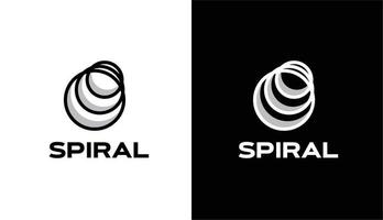 futuristisk minimalistisk logotyp, cirkulär spiral lämplig för fordons-, robot- och byggvarumärken vektor