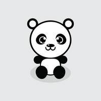 niedliche panda-karikaturillustration lokalisiert auf weißem hintergrund glückliche panda-karikaturvektorillustration. lustige cartoon panda symbol illustration vektor