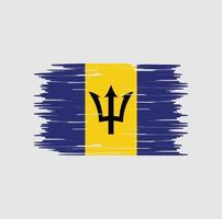Barbados-Flaggenbürste. Nationalflagge vektor