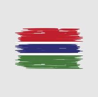 Gambias flagga borste. National flagga vektor