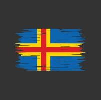 ålandsöarnas flaggborste. National flagga vektor