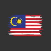 malaysia flaggborste. National flagga vektor