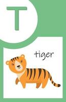 flashkort djur alfabet t vektor
