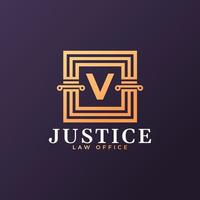 Anwaltskanzlei Buchstabe V Logo-Design-Vorlagenelement vektor