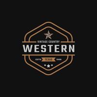 klassisches Vintage-Retro-Label-Abzeichen für Inspiration für das Logo-Design des Western Country Texas vektor
