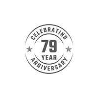 79-jähriges Jubiläumsfeier-Emblem-Abzeichen mit grauer Farbe für Feierlichkeiten, Hochzeiten, Grußkarten und Einladungen isoliert auf weißem Hintergrund vektor