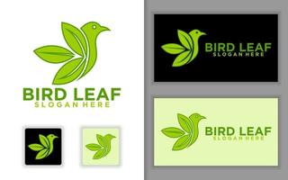 Vogelblatt-Logo-Vorlage, Vogelfliegen-Icon-Design vektor