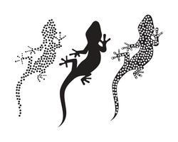 Lizard Chameleon Gecko Silhouette svart vektor svart