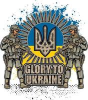 tecken på den ukrainska armén, grunge vintage design t-shirts vektor