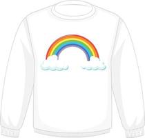 ein weißer Pullover mit Regenbogenmuster auf weißem Hintergrund vektor