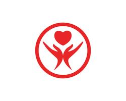 Kärlek röd hand Logo och symboler Vektor Mall ikoner