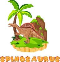 Spinosaurus steht auf grünem Gras vektor