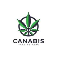 Cannabis-Marihuana-Logo. Vintage-Stil-Symbol-Vektor-Illustration vektor