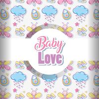 Baby Liebe Muster Hintergrund vektor