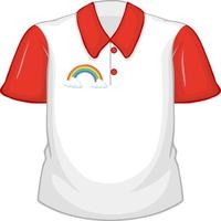 ein weißes Hemd mit roten Ärmeln auf weißem Hintergrund vektor