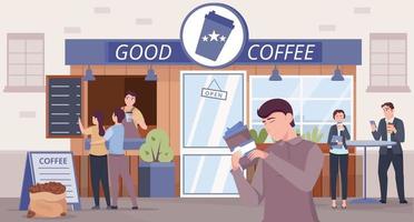 Kaffee zum Mitnehmen Café-Hintergrund vektor