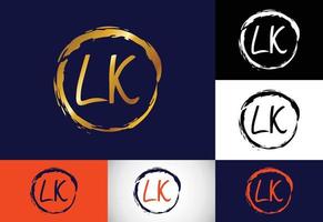 första monogram bokstaven lk logotyp design vektor mall. lk bokstavslogotypdesign