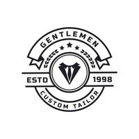 vintage retro märke för kläder kläder gentleman och maskulin logotyp emblem symbol vektor