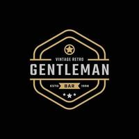 kreativa klassiska vintage retro etikettmärke för gentleman tyg kläder logotyp design inspiration vektor