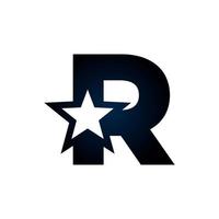 bokstaven r stjärna logotyp. användbar för vinnare, pris och premiumlogotyper. vektor