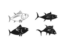 Thunfisch-Icon-Design-Vorlage Vektor isolierte Illustration