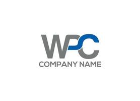 wpc-brief-logo-design mit kreativer moderner anfangssymbolvorlage vektor