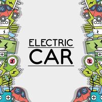 elektrisk bil teknik till ekologiska vård bakgrund vektor