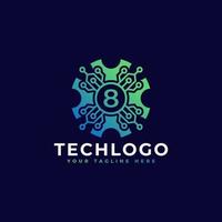 Technologie Nummer 8 Logo-Design-Vorlagenelement. vektor