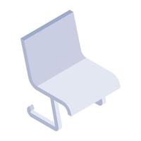 stol isometrisk ikon, trendig och unik vektor