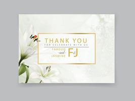Hochzeitseinladungskarten-Set mit weißer Lilie vektor