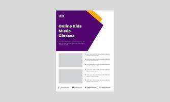 flyer für kindermusikunterricht, plakatvorlage. Kinder-Karaoke-Party-Poster-Design. Online-Flyer-Designvorlage für Kindermusikunterricht.