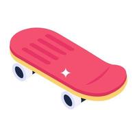 skateboard ikon av isomer stil, skateboard vektor