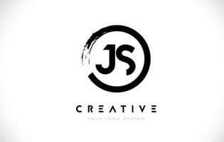 js-Rundschreiben-Logo mit Kreisbürstendesign und weißem Hintergrund. vektor