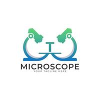 laboratorielogotyp. första bokstaven t mikroskop logotyp designmall element. vektor