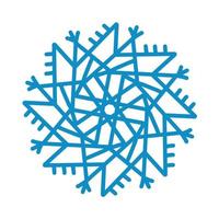 snöflinga ikon. blå siluett snöflinga tecken isolerad på vit bakgrund. platt design. symbol för vinter jul, nyår semester. grafiskt element dekoration vektor handritad illustration