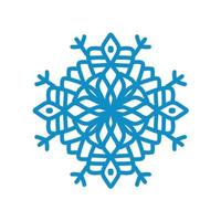 snöflinga ikon. blå siluett snöflinga tecken isolerad på vit bakgrund. platt design. symbol för vinter jul, nyår semester. grafiskt element dekoration vektor handritad illustration