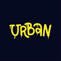 Urban - Street Art Graffiti-Wortdruck mit Splash und handgeschriebener Kalligraphie für grafisches T-Shirt. vektor handgezeichnete typografische illustratiob im unterirdischen spray-stil.