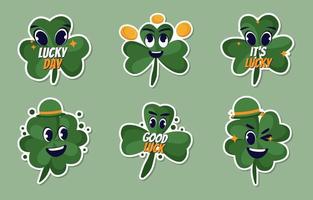 Shamrock-Klee-Aufkleber-Sammlung vektor