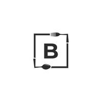 Restaurant-Logo. Anfangsbuchstabe b mit Löffelgabel für Restaurant-Logo-Icon-Design-Vorlage vektor