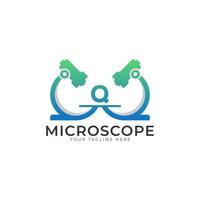 Labor-Logo. Anfangsbuchstabe q Mikroskop-Logo-Design-Vorlagenelement. vektor