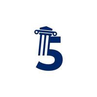 Anwaltskanzlei Nummer 5 Logo-Design-Vorlagenelement vektor