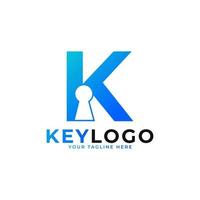 Anfangsbuchstabe k Schlüsselloch-Logo-Symbol. Logo-Schutzsymbol-Vektor-Logo-Design vektor