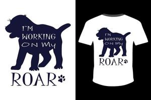 Ich arbeite an meinem Roar-T-Shirt-Design für den Druckvektor vektor