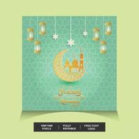 Ramadan Kareem oder Wish Social Media Post Template Design, Ramadan Kareem Bright Social Media Post Template Design vektor