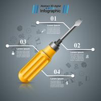 Schraubenschlüssel, Schraubendreher, Reparatursymbol. Geschäft Infografik. vektor